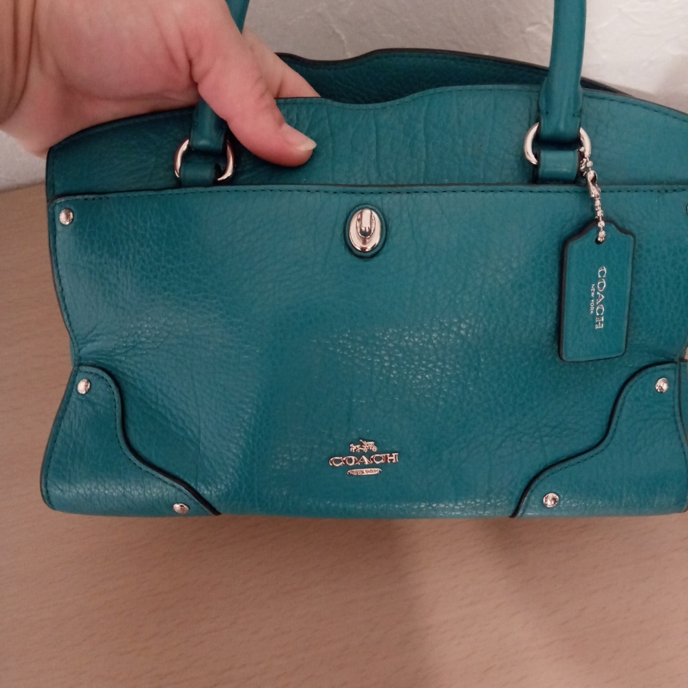 Coach purse teal/blue small - Picture 4 of 6
